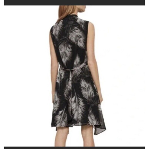 All Saints Jayda Feather Zip Front Dress Black Women’s Size XS $628 - Picture 4 of 7
